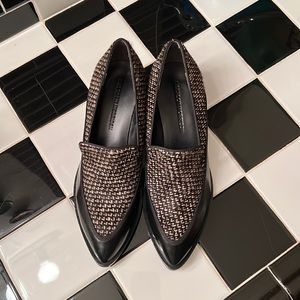 Sigerson Morrison - calf hair heeled pointed toe loafers